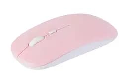 Мышка бесшумная компьютерная беспроводная Bluetooth, перезаряжаемый USB, Розовая 