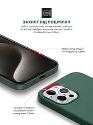 Силиконовый чехол с MagSafe для Apple iPhone 15 Pro, ICON2 MagCase, зеленый, противоударный, панель с мягкой подкладкой, защита всего корпуса, поддержка беспроводной зарядки, совместим с защитными стеклами и пленками, ArmorStandart (ARM72745) - мініатюра 5