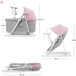 Шезлонг-гойдалка 5 в 1 Kinderkraft Nola Peony Rose рожевий (00-00304830) - мініатюра 11