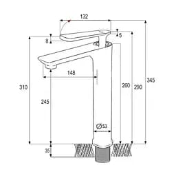 Змішувач для умивальника Frap F1052-57 - мініатюра 2
