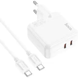 Зарядний пристрій Hoco C110A Lucky 35 Вт 2 виходи юсб-с + кабель C-C