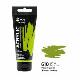 Фарба акрилова Жовто-зелена (610) 60 мл Rosa Gallery