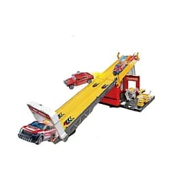 Гараж с треком MH 192, запускник, 2 металлопластиковых машинки, наклейки