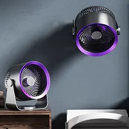 Портативний вентилятор S35 Built-in aromatherapy/mosquito repellent box 2400mAh Black / Purple - мініатюра 3