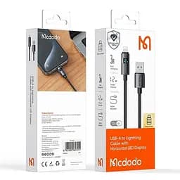 Кабель Mcdodo Horizontal LED Display USB-A to Lightning Data Cable 1.2 м CA-6490 Чорний - мініатюра 2