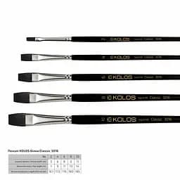 Пензель білка плоска Classic 3016 №2 коротка ручка Kolos - мініатюра 2