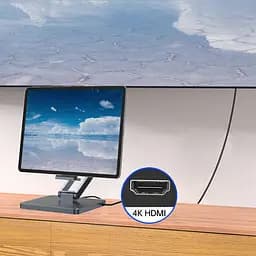 Підставка для планшетів+HUB WIWU AH801 Adjustable 8in1 (USB-C to HDMI+2A+2C+SD/TF+3.5mm) Gray - мініатюра 7