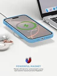 Силиконовый чехол с MagSafe для Apple iPhone 16 Pro Max, ICON2 MagCase, голубой, противоударный, панель с мягкой подкладкой, защита всего корпуса, поддержка беспроводной зарядки, совместим с защитными стеклами и пленками, ArmorStandart (ARM80198) - мініатюра 9
