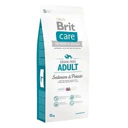 Корм супер-класу для собак Brit Care GF Adult Salmon & Potato 12 кг вагою до 25 кг