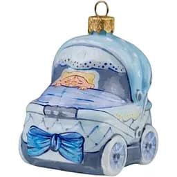 Ялинкова прикраса Різдвяні історії Візочок для хлопчика скло (4820001178838)