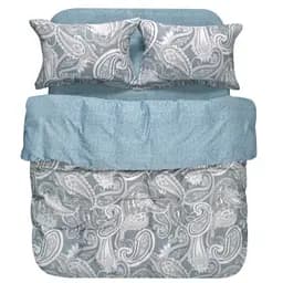 Постільна білизна Lotus Home Chilla сатин євро сіро-блакитна (svt-2000022346535)
