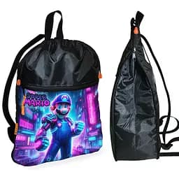 Рюкзак-мешок для обуви,спортивной формы Супер Марио "Super Mario" детская сумка для сменки (01327)