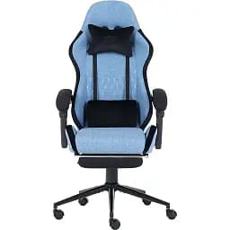 Геймерское кресло GT Racer черное со светло-синим (X-2324 Fabric Light Blue/Black Suede)
