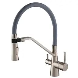 Змішувач для кухні Mixxus Premium Magnet 021 SS Color з гнучким виливом MI6976 Нержавіюча сталь