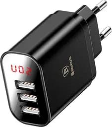 Мережевий зарядний пристрій Baseus Xiaomirror Lake Intelligent Digital Display 3USB 3.4A CCALL-BH01 Black