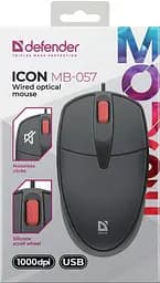 Комп'ютерна мишка Defender Icon MB-057 3кн.,1000 dpi безшумна чорна (52057) - мініатюра 2