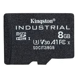 Карта пам'яті Kingston 8GB microSDHC Industrial C10 A1 pSLC Card Single Pack w/o Adapter SDCIT2/8GBSP (SDCIT2/8GBSP)
