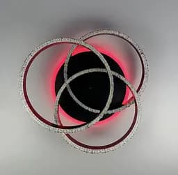 LED світильник чорний на 3 кільця з хромованою смужкою d30 см Line.F A 55063/3С RGB BK+CR