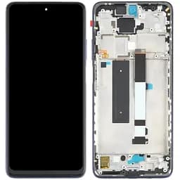 Дисплей Xiaomi Mi 10T Lite /Redmi Note 9 Pro 5G чорний, оригінал PRC, з рамкою синього кольору, Atlantic Blue