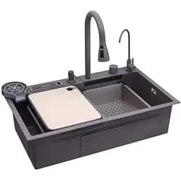 Кухонная мойка Kroner KRP Schwarze - SET7545NG PVD (3.0/0.8 мм) (CV033806)