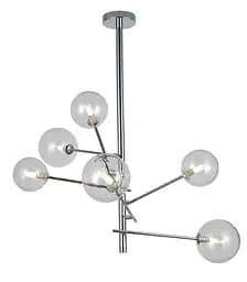 Люстра стельова LED Levistella 761LLP01-6 CR+CL, 6 ламп G9, хром, прозоре скло, сучасний стиль