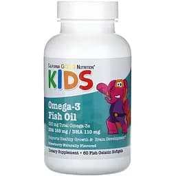 Жирные кислоты California Gold Nutrition Kids Omega-3 Fish Oil Chewables 60 рыбных капсул Вишня