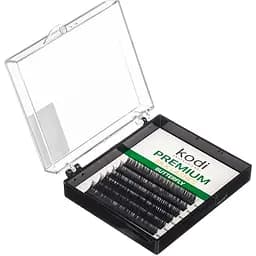 Накладні вії Kodi Professional завиток D 6 рядів 0.15 мм 9 мм упаковка Butterfly Green чорні
