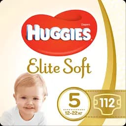 Набір підгузків Huggies Elite Soft 5 (12-22 кг), 112 шт. (2 уп. по 56 шт.)
