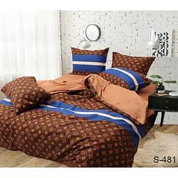 Комплект постільної білизни TAG Tekstil з компаньйоном Сімейний Коричневий 000152314 (S481)