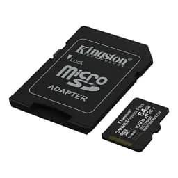 Карта пам'яті microSDXC, 64Gb, Kingston Canvas Select Plus, Class10 UHS-I U1 V10 A1, SD адаптер, до 100 МБ/с (SDCS3/64GB) - мініатюра 2