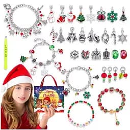 Календар Адвент Merry Christmas Набір для створення прикрас з браслетами в стилі Pandora