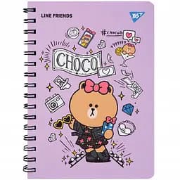 Блокнот Yes Line Friends Choco А5 cпіраль 80 аркушів з гумкою (151771)