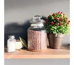 Банка емкость стеклянная с крышкой для хранения сыпучих продуктов 1150 мл, S&T Прозрачный 87085