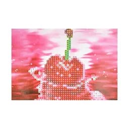 Алмазная мозаика Вишня в водяном отражении YAB20791 без подрамника, не полная выкладка 10х15 см