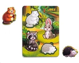 Вкладыши "Лесные животные - 1" (фон с подсказкой), 16*12*0,6см