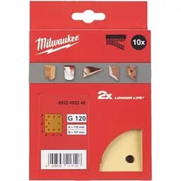 Папір шліфувальний HP MILWAUKEE, 115х107мм HL, зерно 120, (10шт)