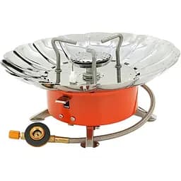 Туристичний газовий пальник Kovab K-205 з п'єзопідпалом та захистом від вітру під газові балони бутан та пропан-бутан