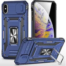 Ударостійкий чохол Epik Camshield Army Ring для Apple iPhone XS Max 6.5 Синій/Navy