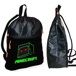 Рюкзак-мішок для взуття, спортивної форми Майнкрафт «Minecraft» дитяча сумка для змінки з розширювачем (01277)
