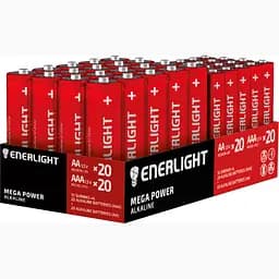 Батарейки Enerlight Mega Power AA 20 шт. + AAA 20 шт. 