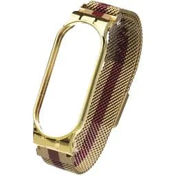 Ремінець для Xiaomi Mi Band 5 Milanese Loop Color Колір Золото-Червоний
