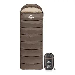 Спальник Naturehike U250S з капюшоном (NH20MSD07) 0°C - правий - коричневий - мініатюра 2