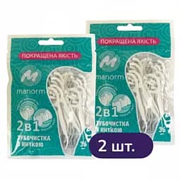 Зубочистка з освіжаючою ниткою 36 шт. Манорм комплект 2 шт.