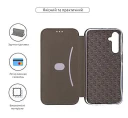 Чехол-книжка для Samsung Galaxy A25 5G (A256), G-Case, черный, кожаный чехол-книжка из экокожи (PU) и TPU, с магнитом, с подставкой и вместительным кардхолдером, противоударный, защита всего корпуса, ArmorStandart (ARM69686) - мініатюра 3