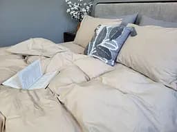Комплект постільної білизни Washed Cotton з вареної бавовни латте Latte  - двоспальний - мініатюра 3