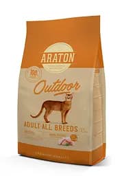 Повноцінний сухий корм з куркою та індичкою для дорослих кішок ARATON OUTDOOR Adult All Breeds 1.5 кг