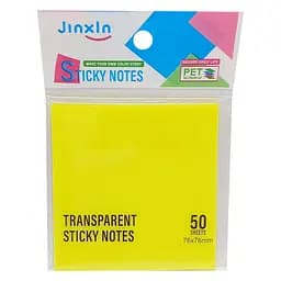 Прозрачные стикеры для заметок Р71-1, 50 листов, 76 х 76 мм Желтый