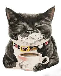 Набір для розпису по номерах Котик та чашечка, Strateg, 30x40 см, SS6793