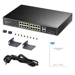 PoE-комутатор 20-портовий некерований Cudy GS1018PS2 гігабітний з 16 портами PoE+, 200W (73-00558) - мініатюра 4