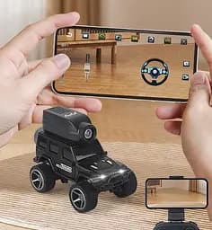 Міні FPV машинка на радіокеруванні KFPLAN KF32 1:64 4WD з Wi-Fi камерою (Чорний) - мініатюра 6